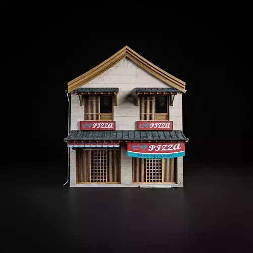 JAPANESE BUILDING 001 Low-poly 3D model