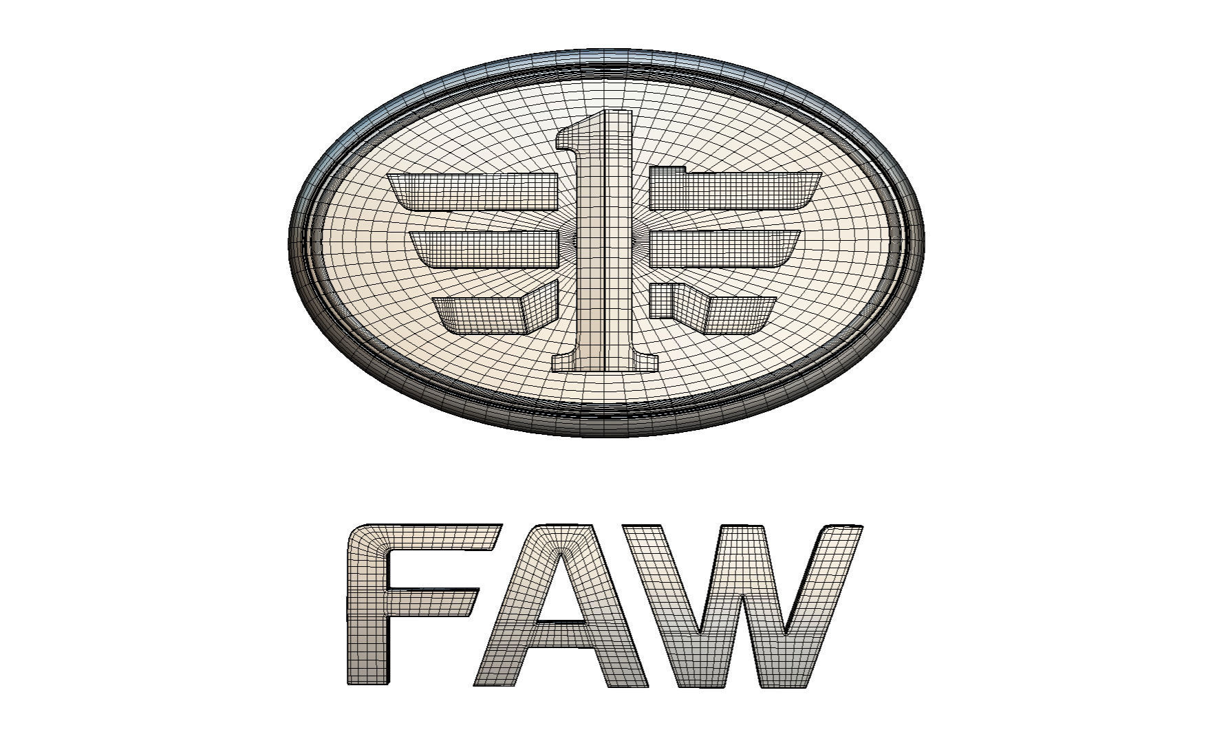 faw logo 3D model_6