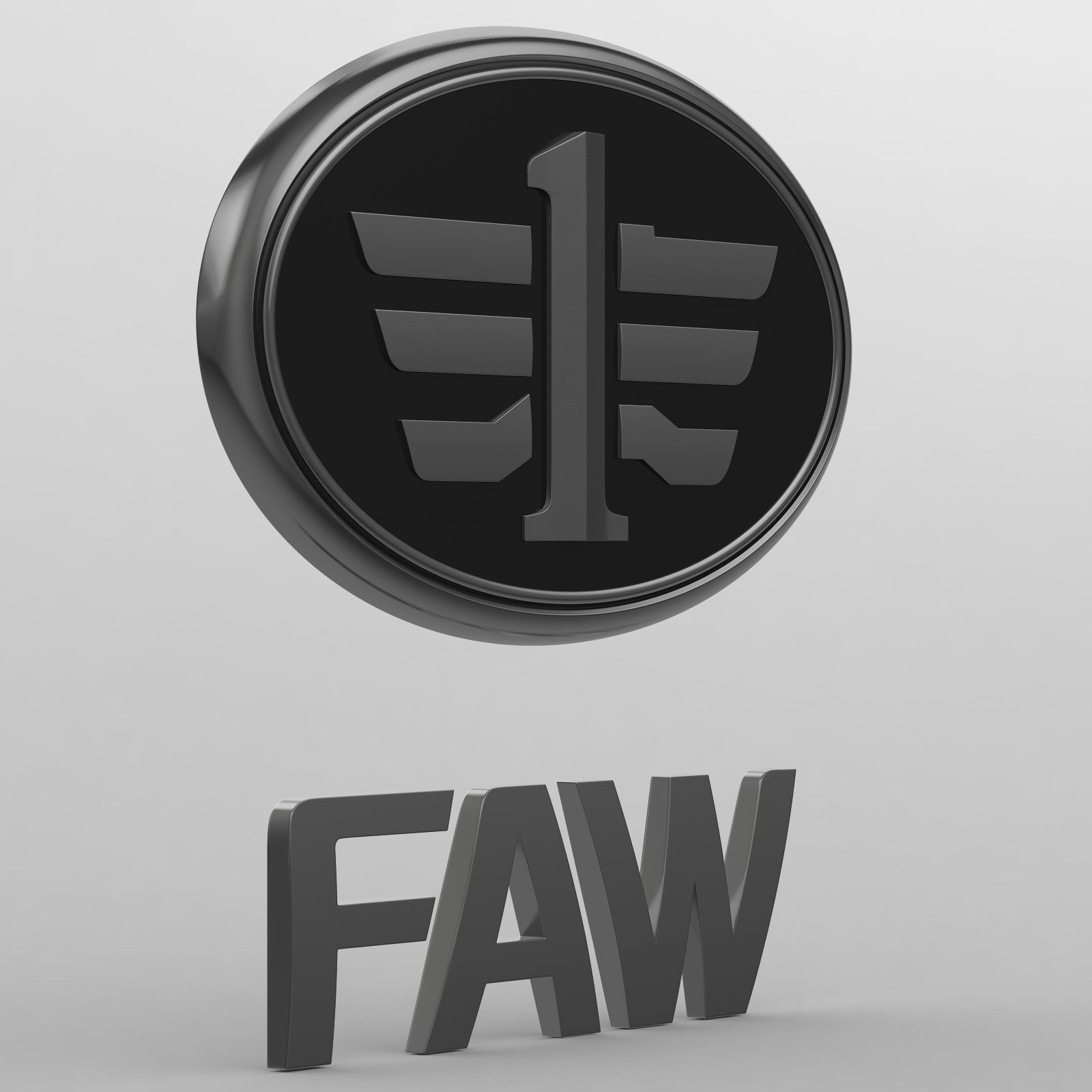 faw logo 3D model_7