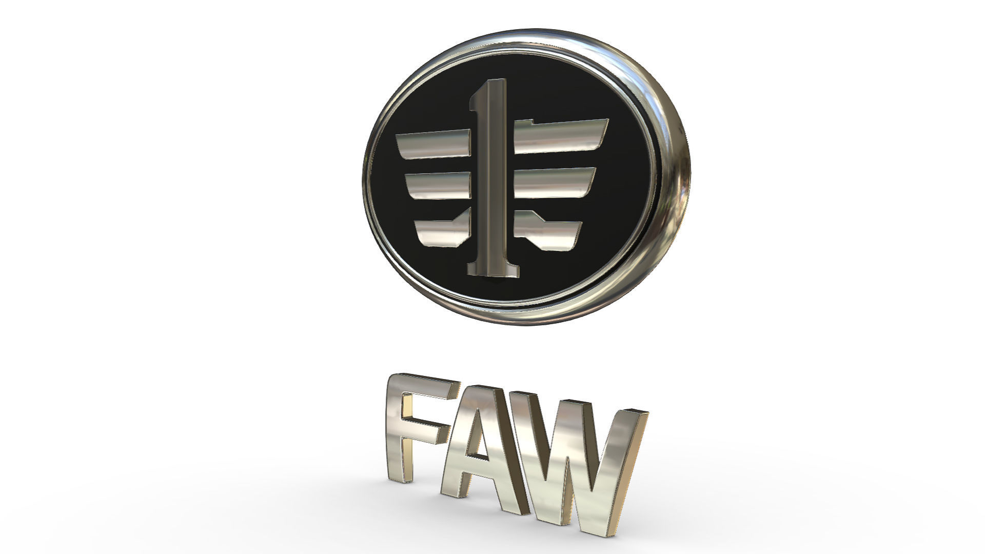 faw logo 3D model_2