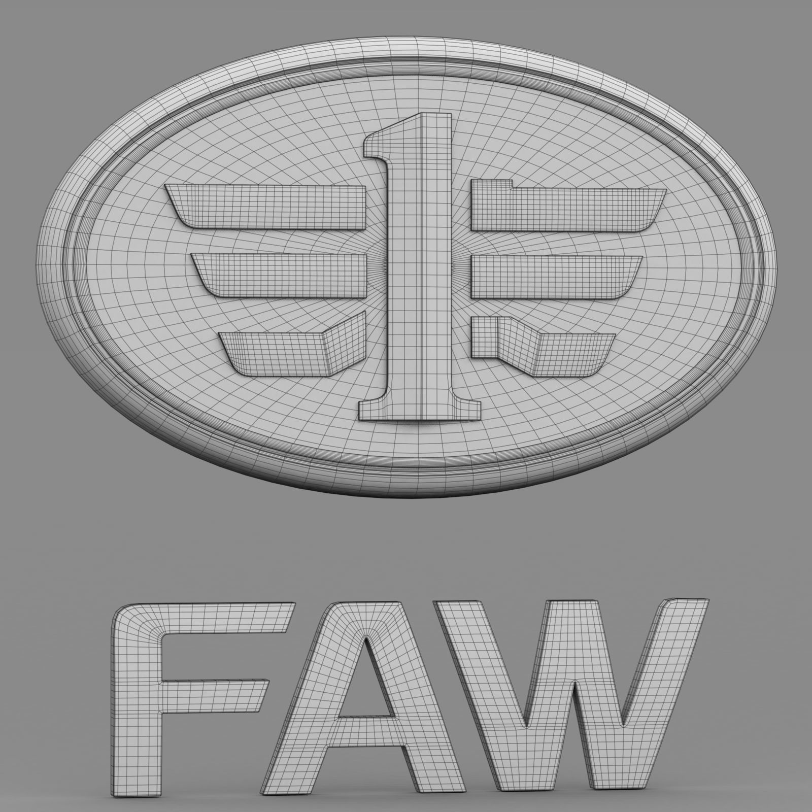 faw logo 3D model_13
