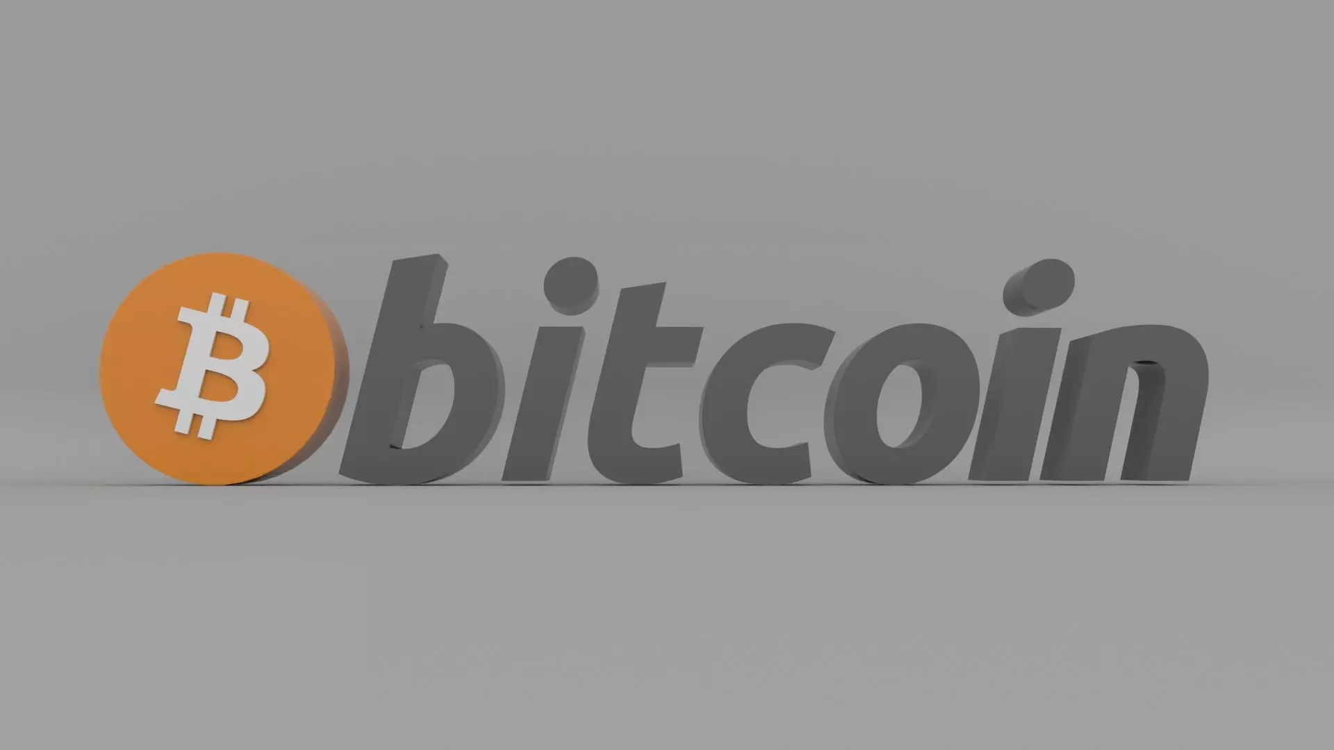 Bitcoin Logo With Text Free low-poly 3D model