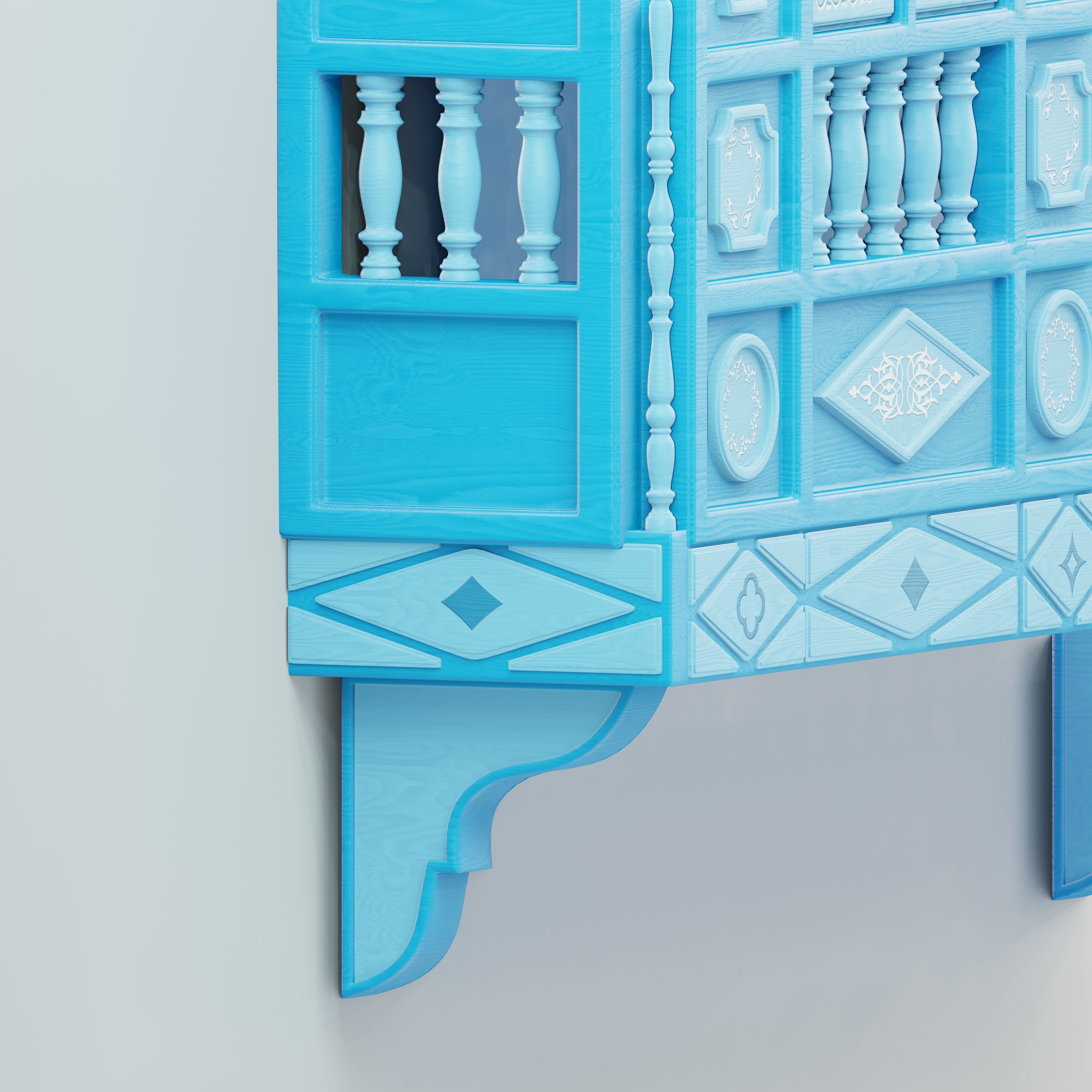 Blue Mashrabiya 3D model_3