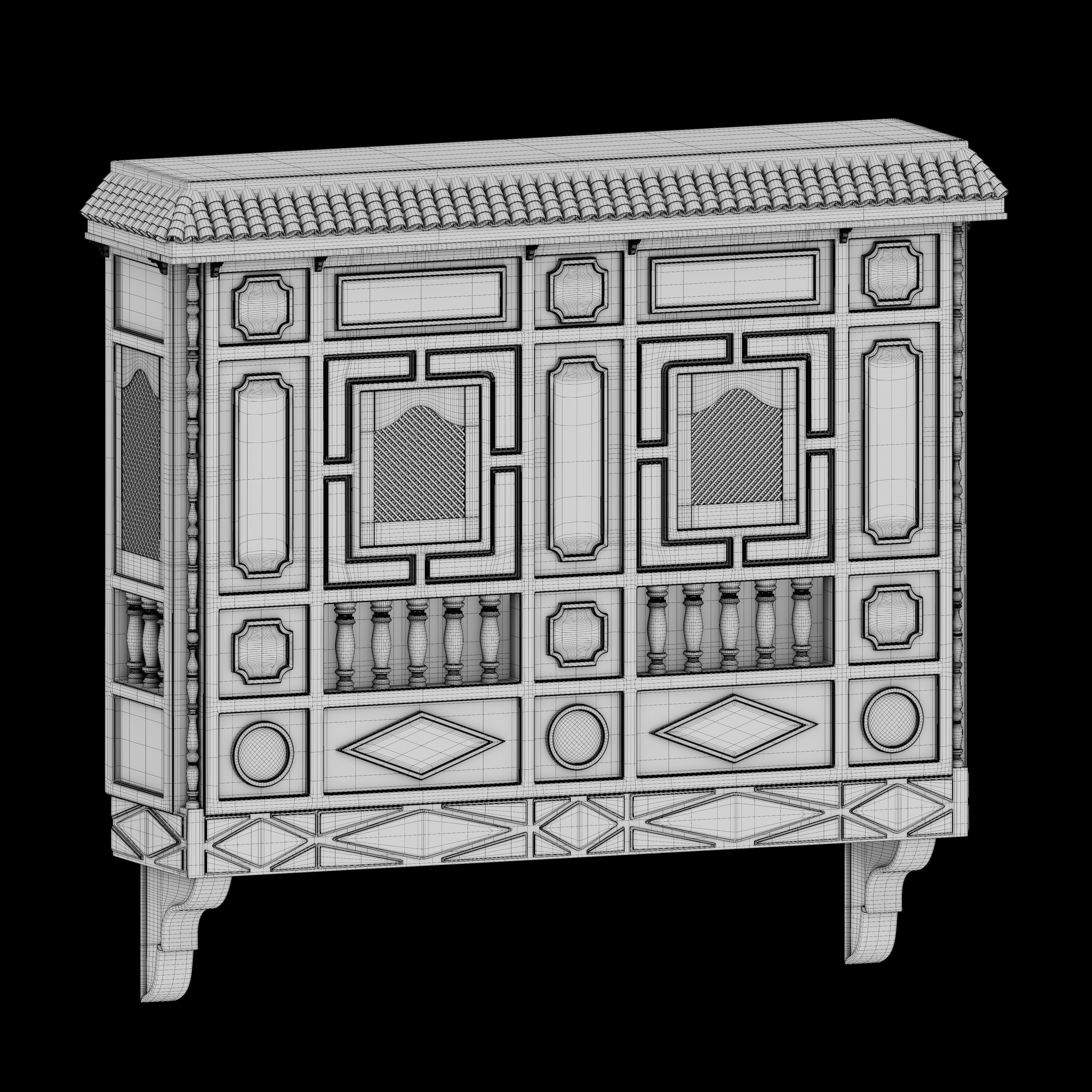 Blue Mashrabiya 3D model_4