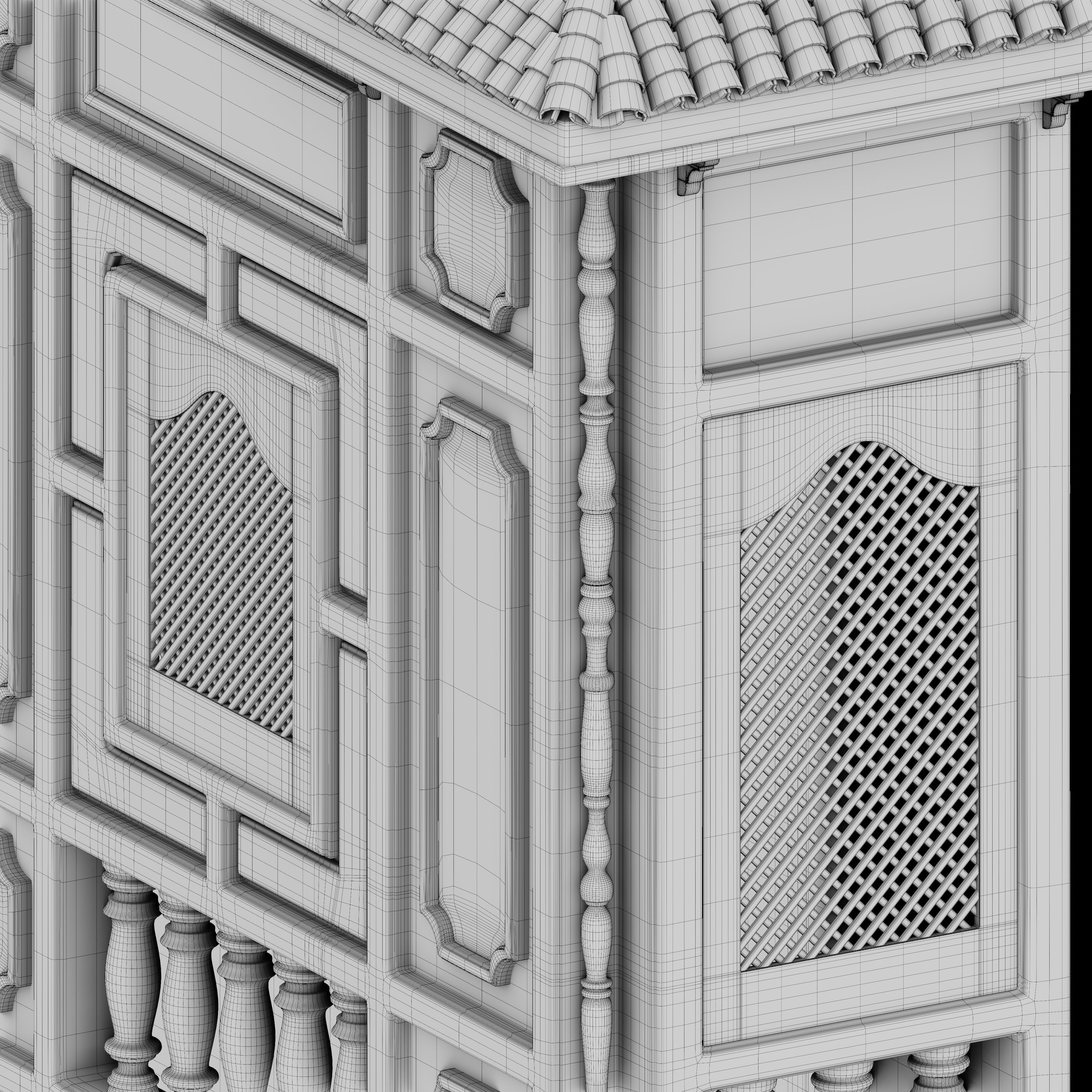 Blue Mashrabiya 3D model_6