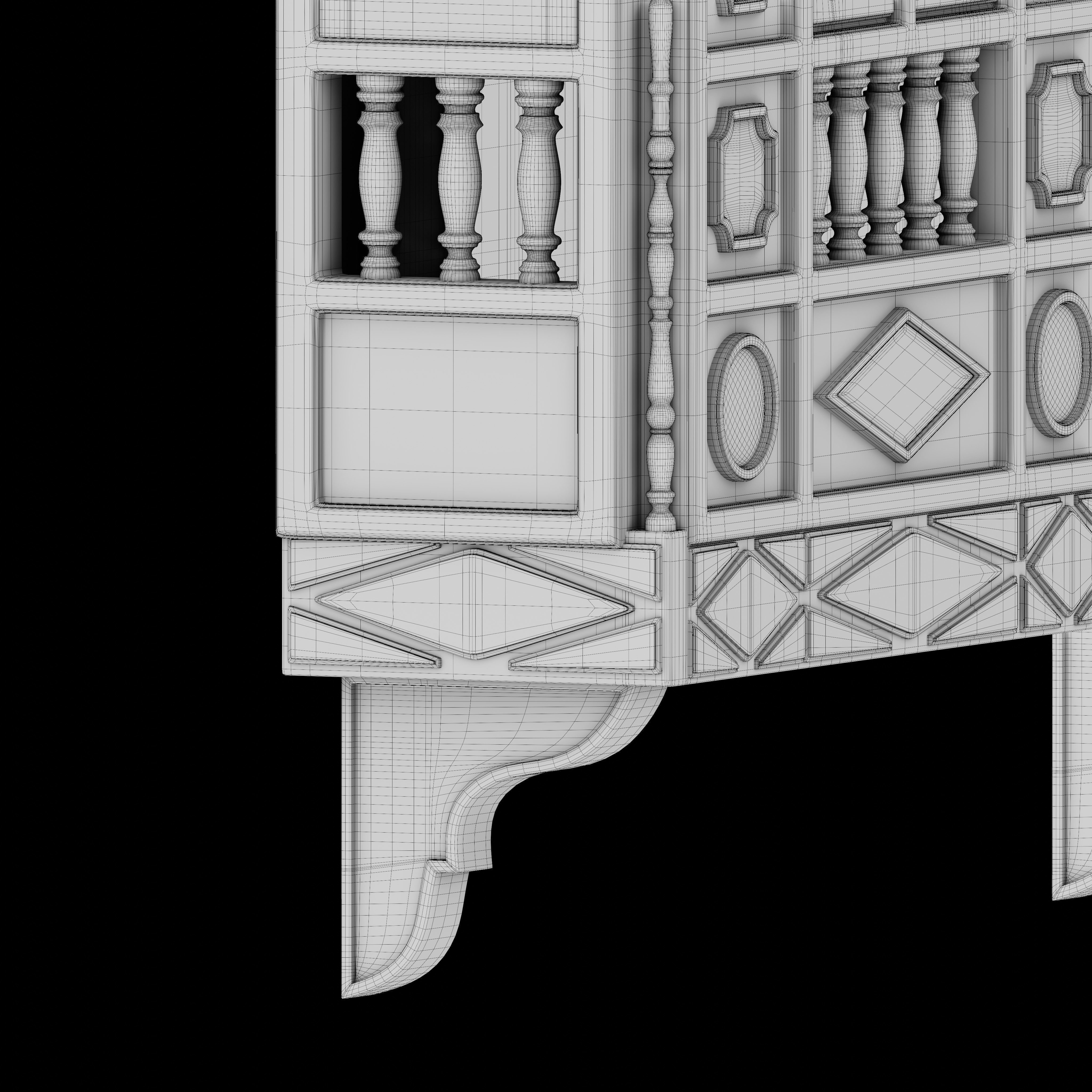 Blue Mashrabiya 3D model_7