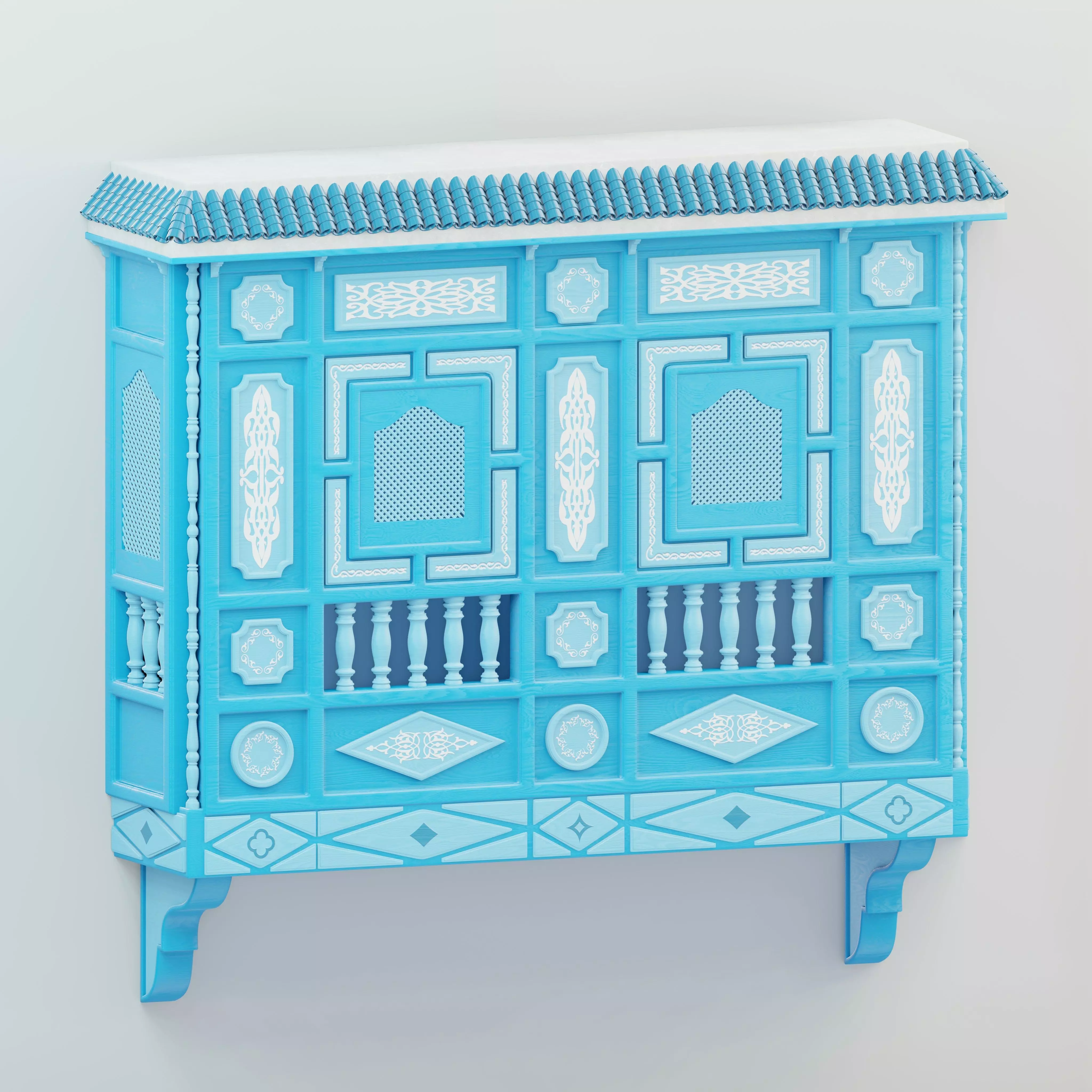 Blue Mashrabiya 3D model_0