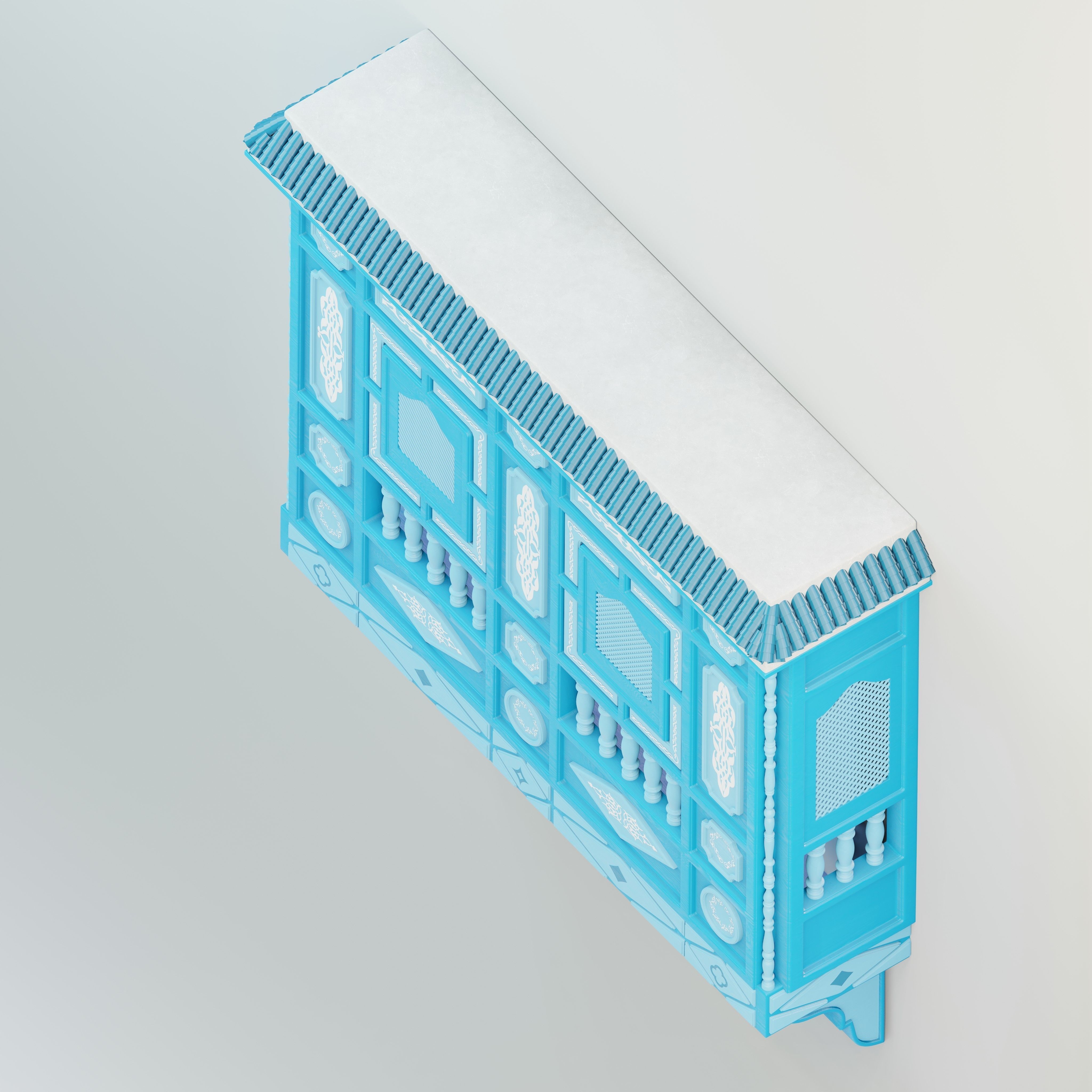 Blue Mashrabiya 3D model_1