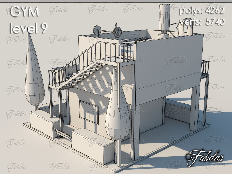 GYM all 10 Leves Low-poly 3D model_73