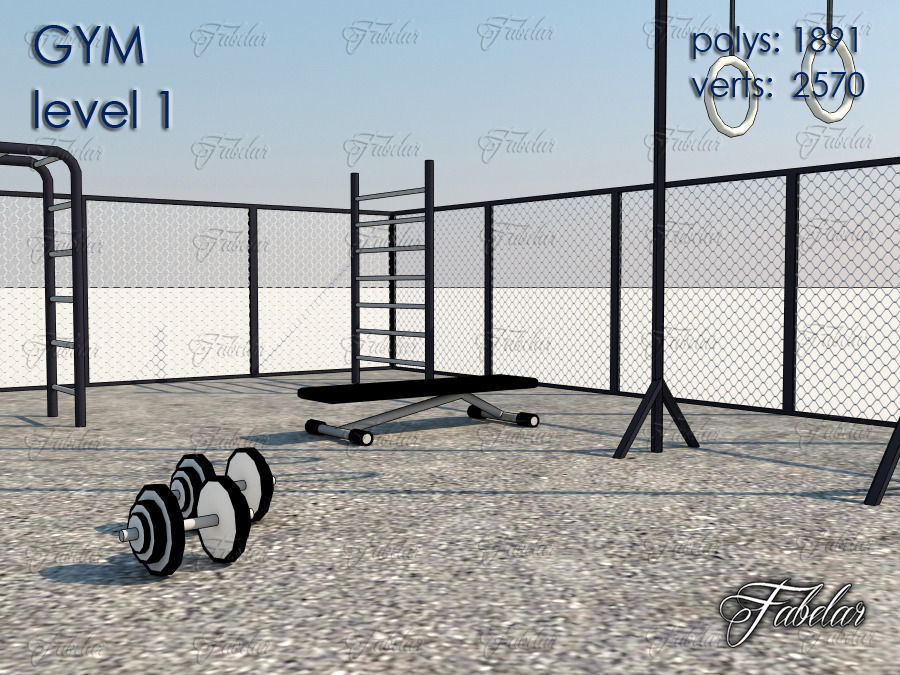 GYM all 10 Leves Low-poly 3D model_5