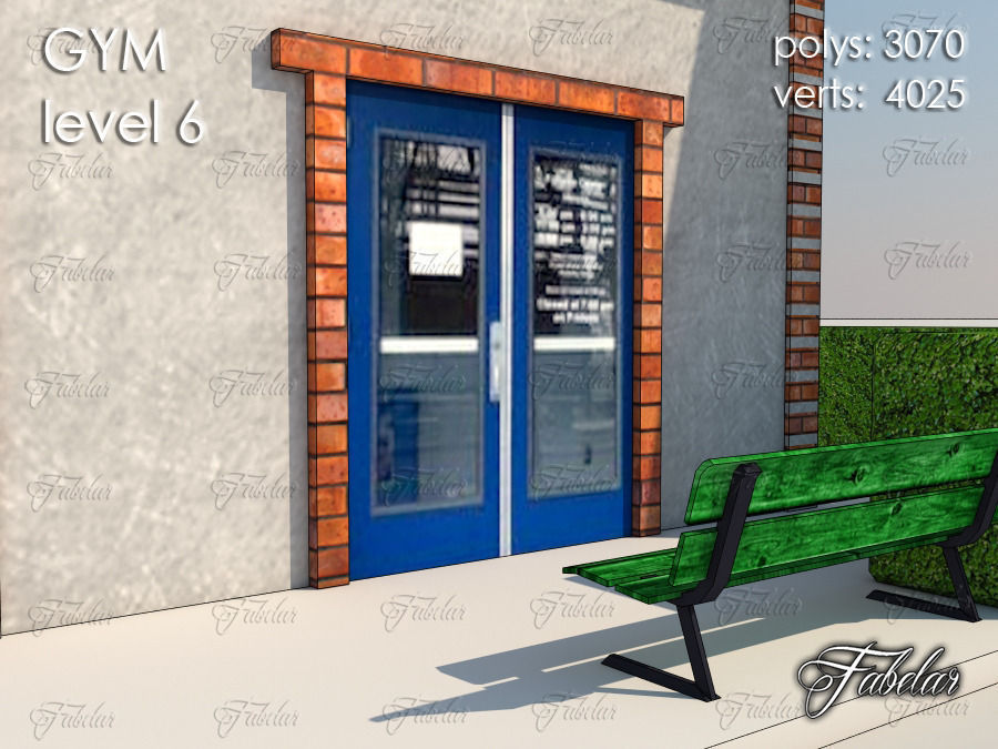 GYM all 10 Leves Low-poly 3D model_43