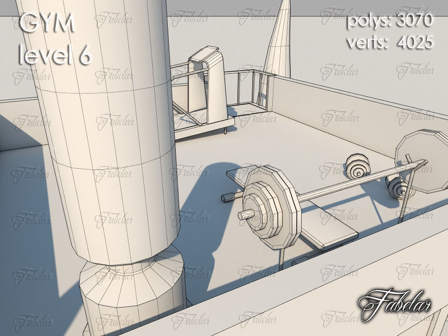 GYM all 10 Leves Low-poly 3D model_46