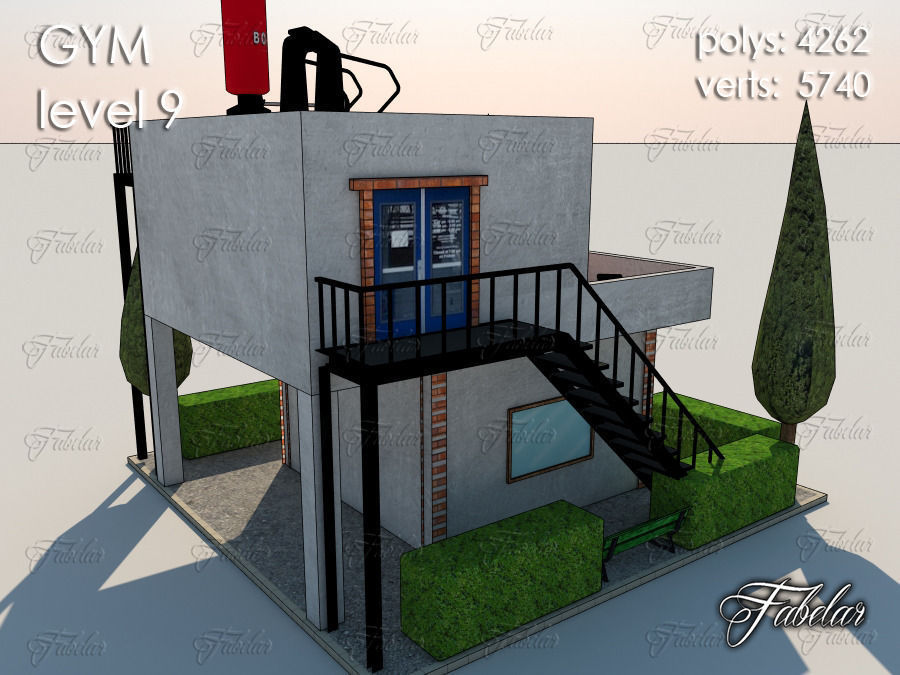 GYM all 10 Leves Low-poly 3D model_68