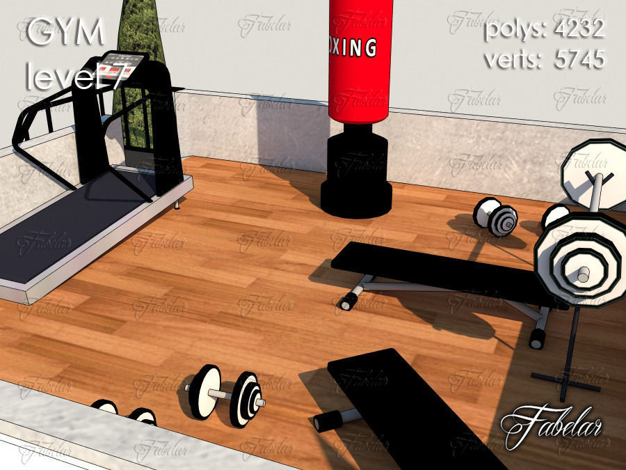 GYM all 10 Leves Low-poly 3D model_51