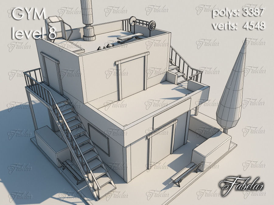 GYM all 10 Leves Low-poly 3D model_63