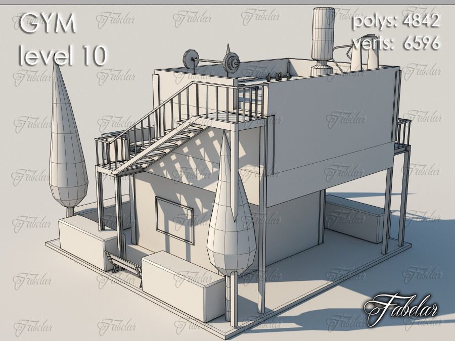GYM all 10 Leves Low-poly 3D model_81