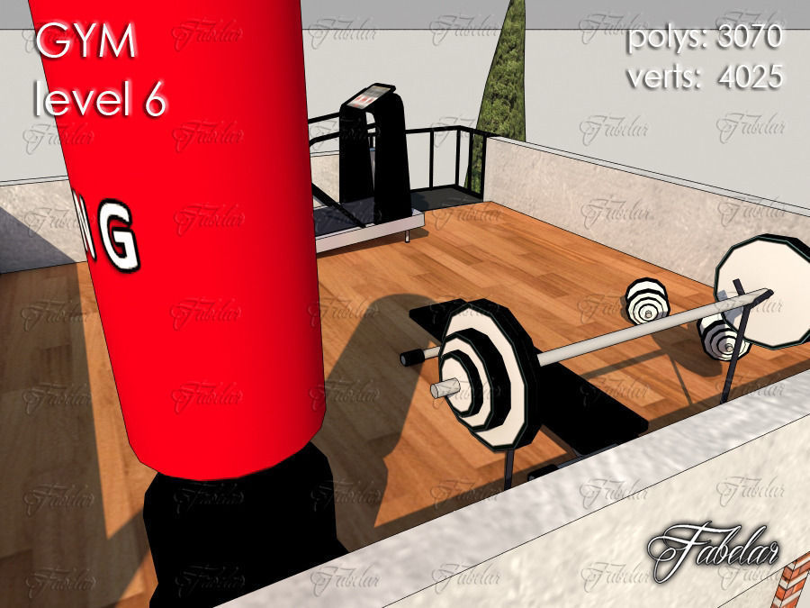 GYM all 10 Leves Low-poly 3D model_42