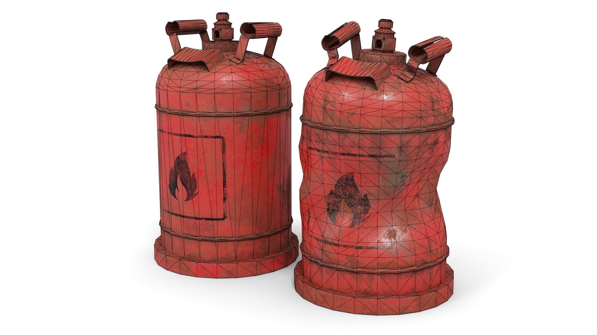 Bottle Cylinder Gas Low-poly 3D model_10