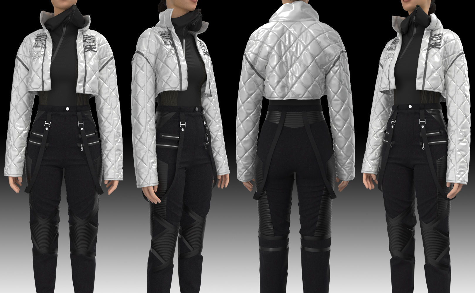 Female outfit for CLO 3D standart Avatar FemaleV2 3D model_1