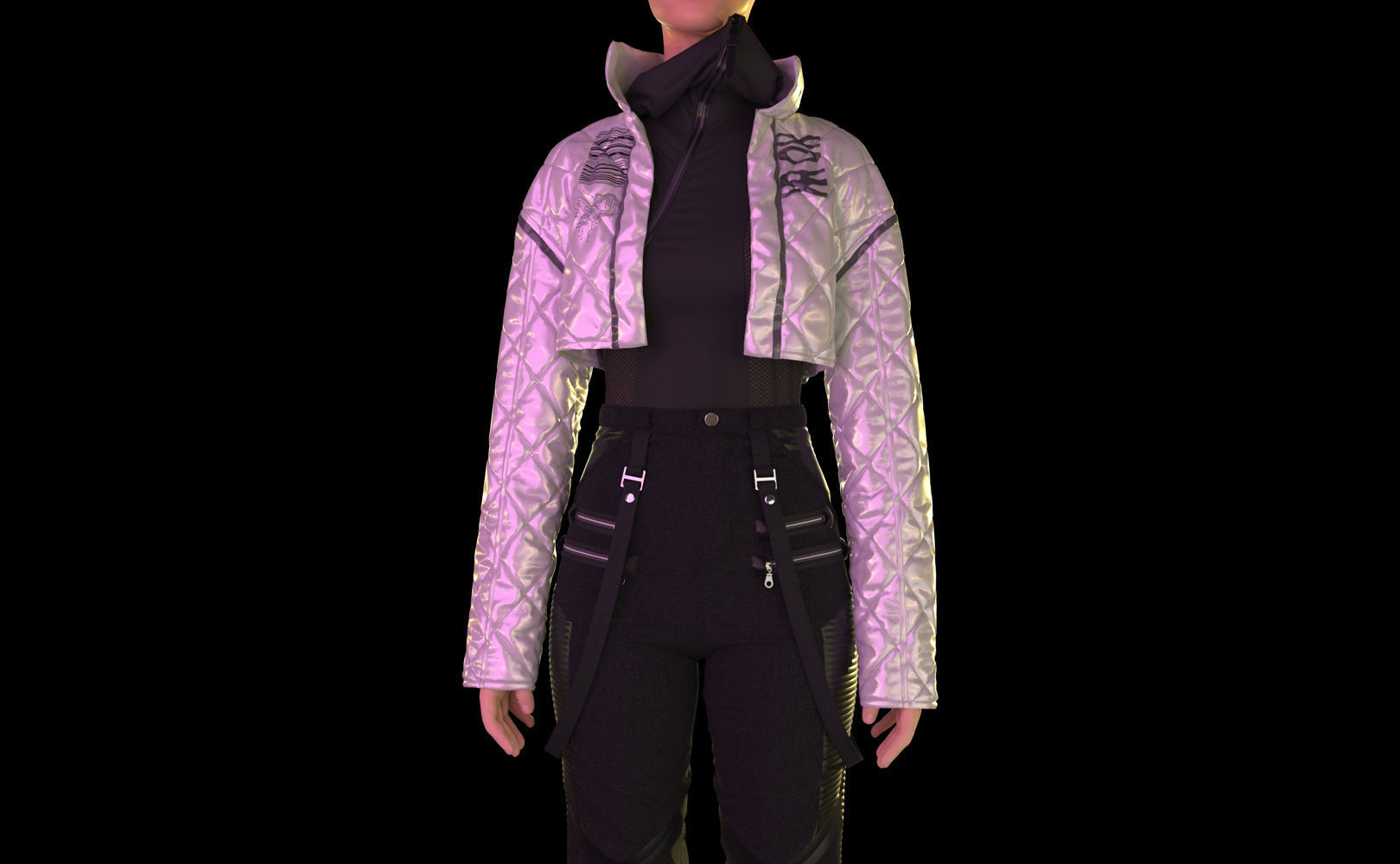 Female outfit for CLO 3D standart Avatar FemaleV2 3D model_2