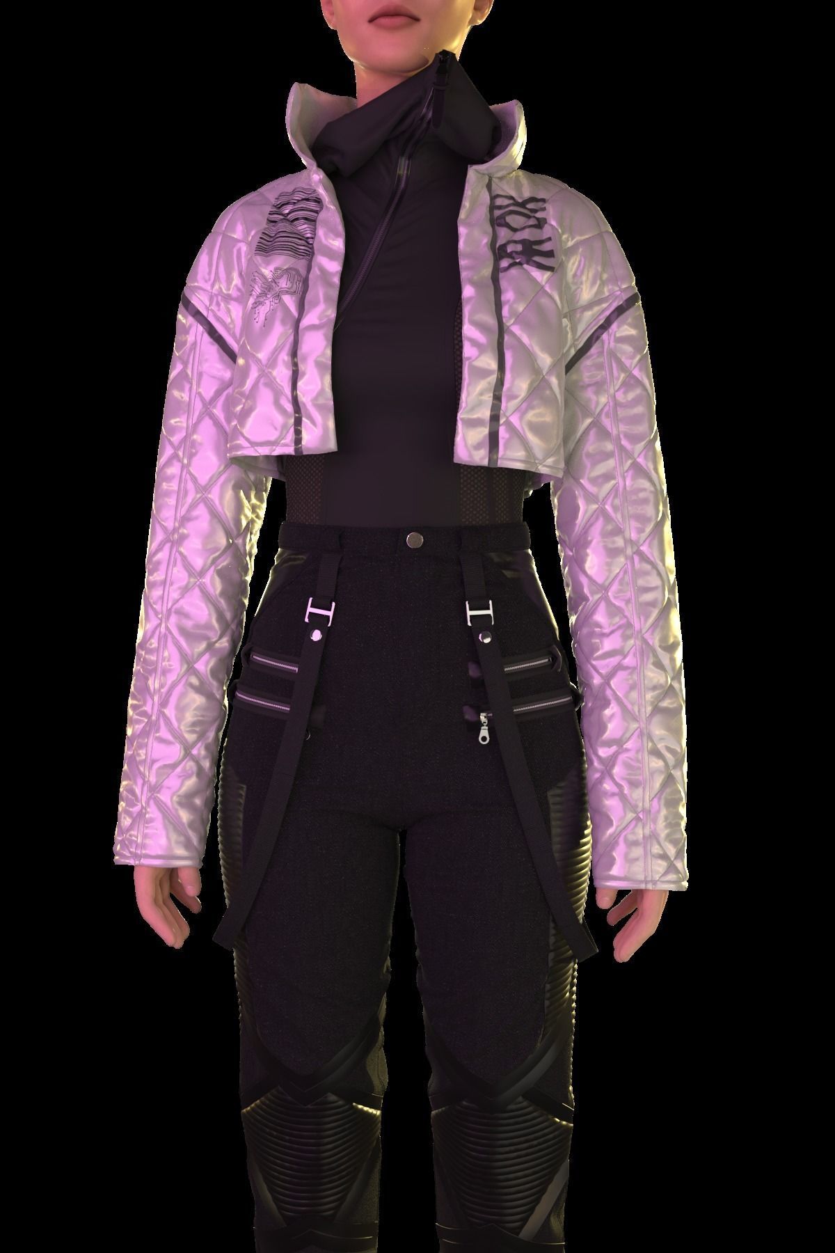 Female outfit for CLO 3D standart Avatar FemaleV2 3D model_7