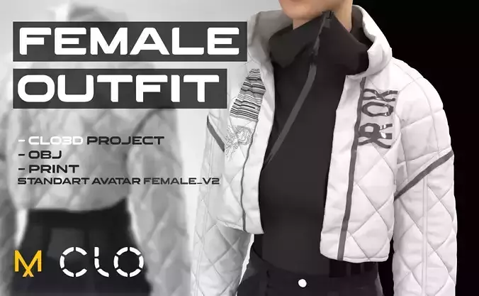 Female outfit for CLO 3D standart Avatar FemaleV2 3D model Female outfit for CLO 3D standart Avatar FemaleV2 3D model
