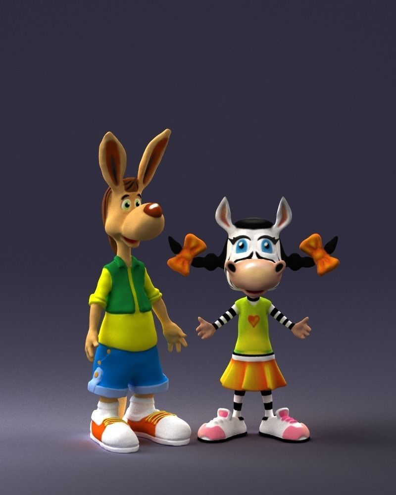 000360 Cartoon Characters Duo 3dp 3D print model_4
