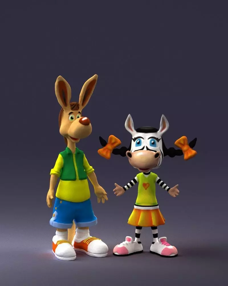 000360 Cartoon Characters Duo 3dp 3D print model_0