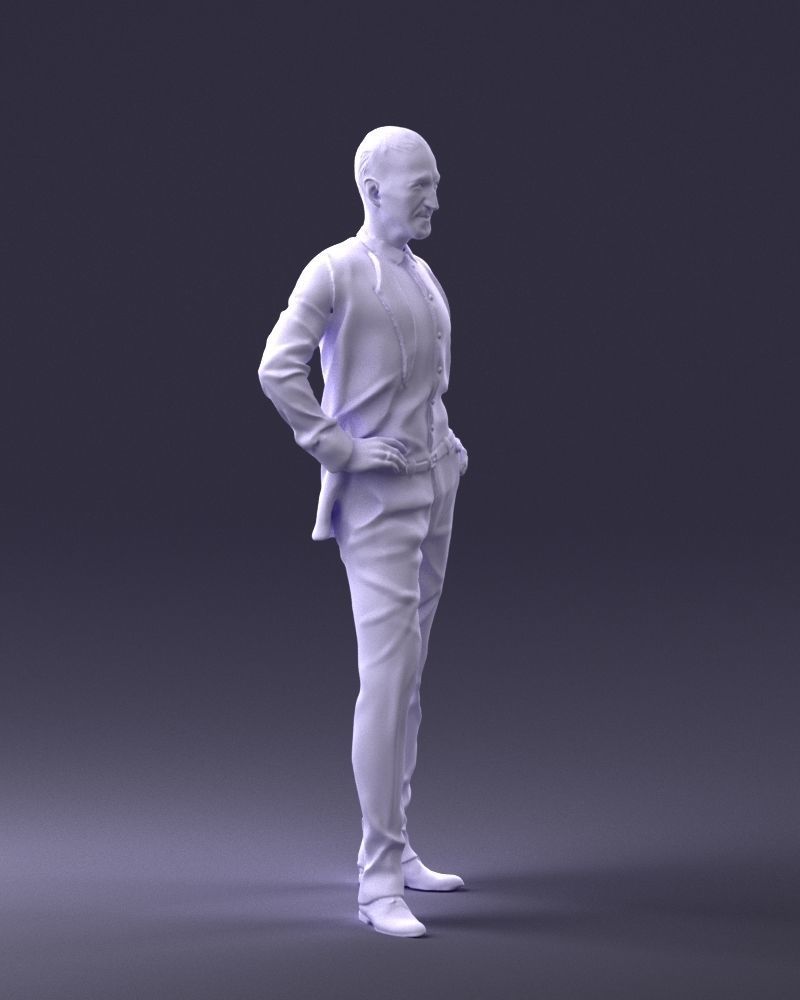 000371 Man in Blue Suit Low-poly 3D model_11
