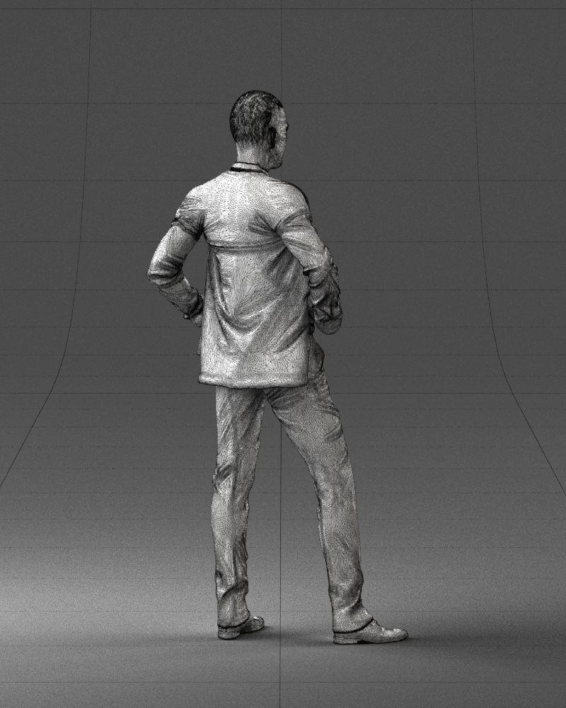 000371 Man in Blue Suit Low-poly 3D model_18