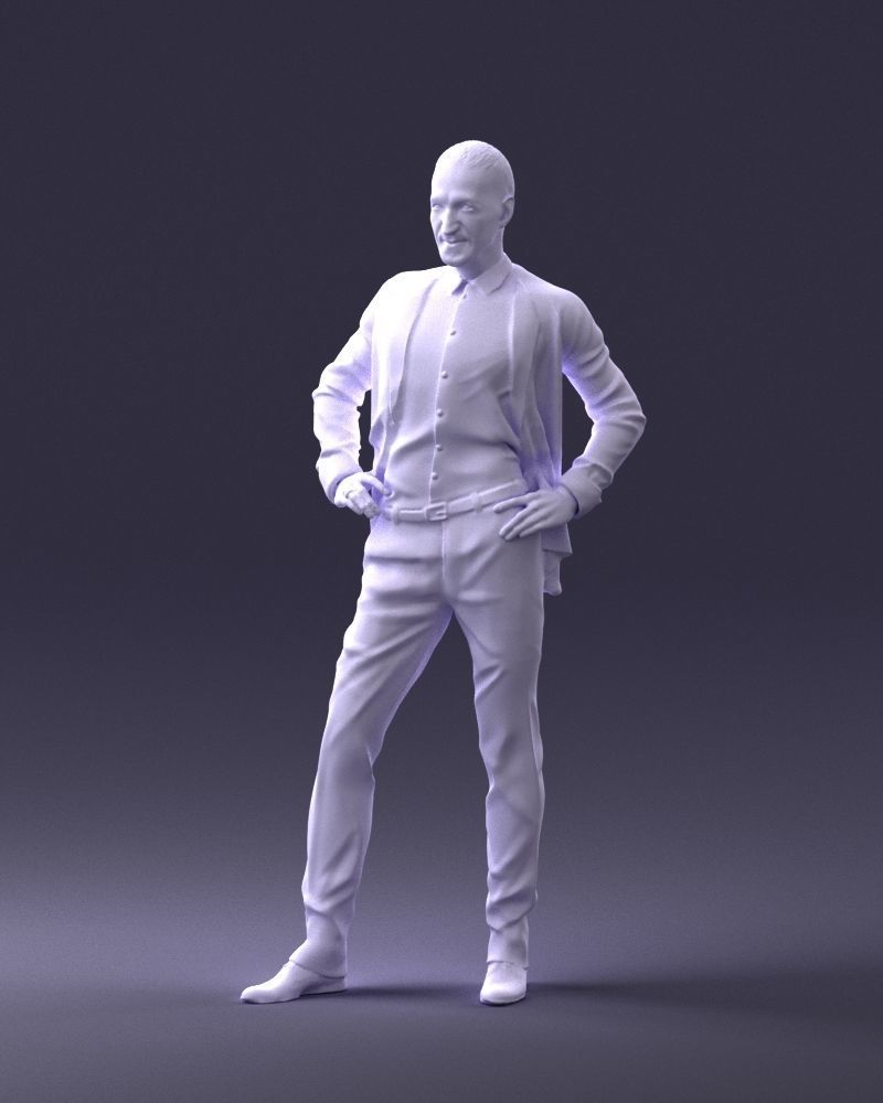 000371 Man in Blue Suit Low-poly 3D model_32