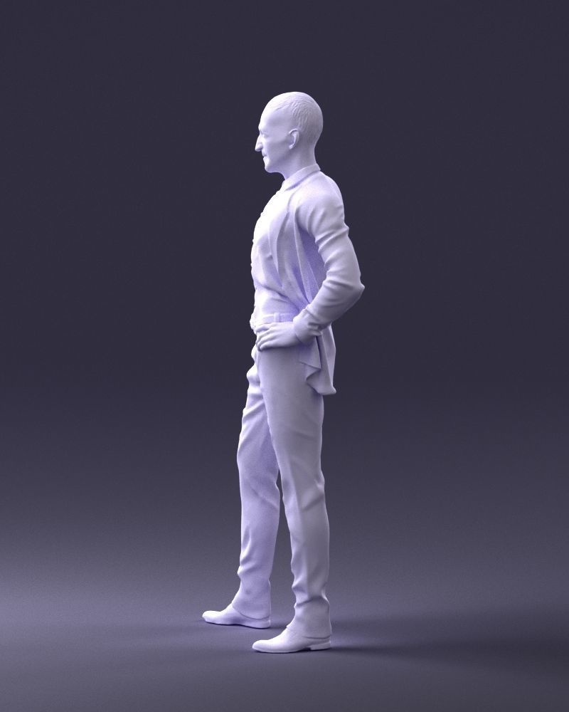 000371 Man in Blue Suit Low-poly 3D model_26
