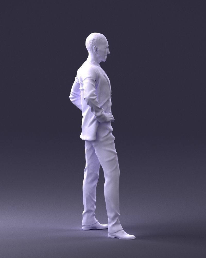 000371 Man in Blue Suit Low-poly 3D model_14