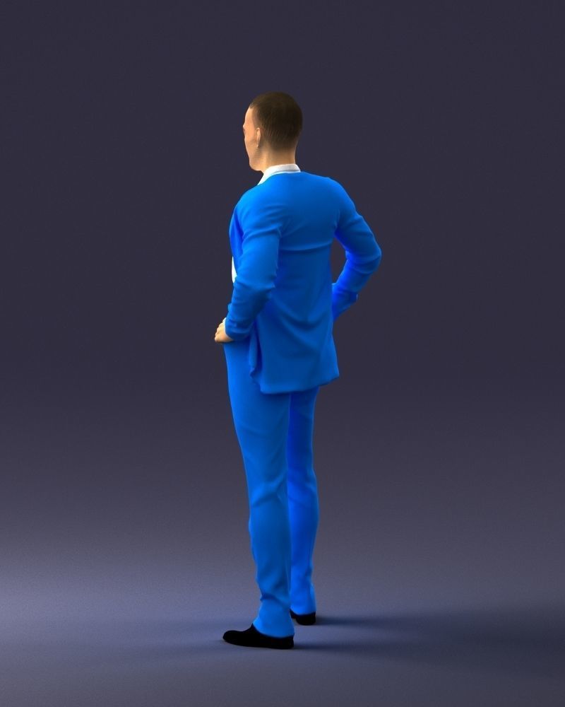 000371 Man in Blue Suit Low-poly 3D model_22