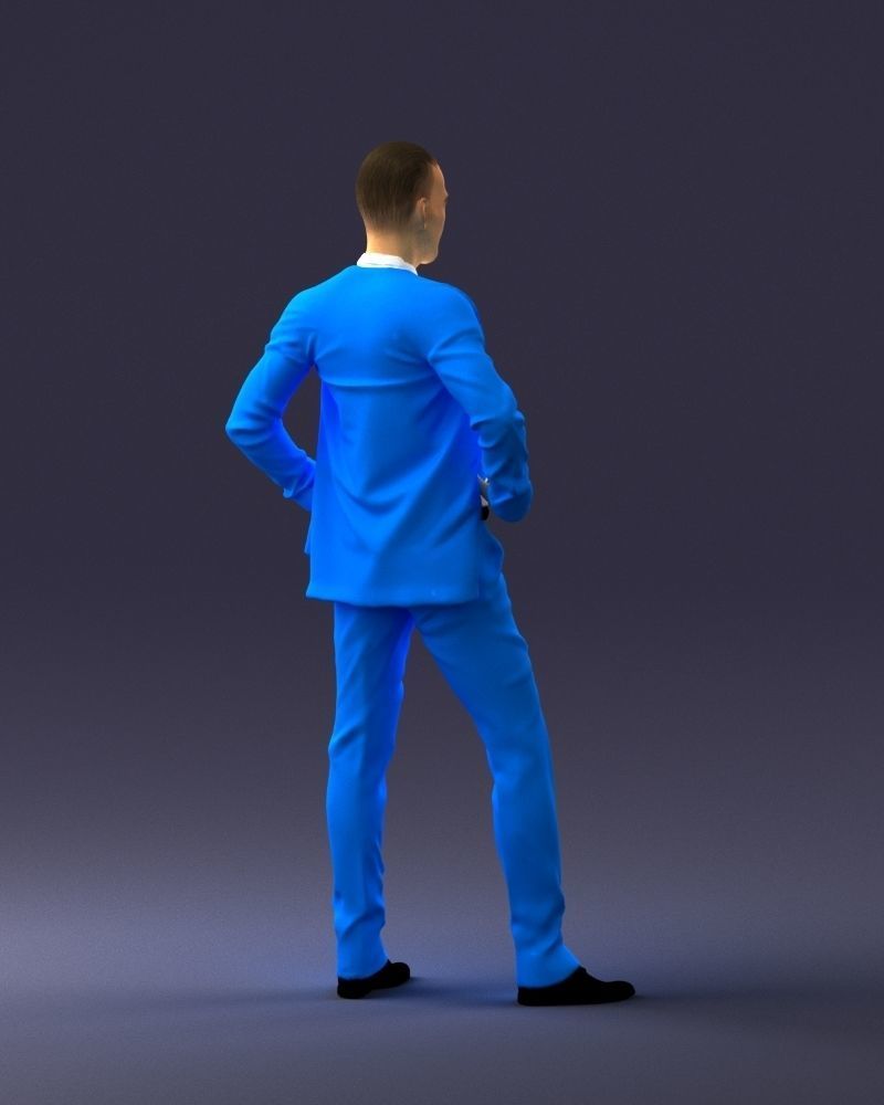 000371 Man in Blue Suit Low-poly 3D model_16
