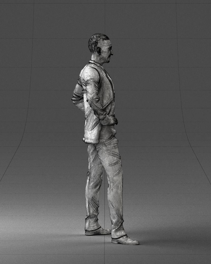 000371 Man in Blue Suit Low-poly 3D model_15