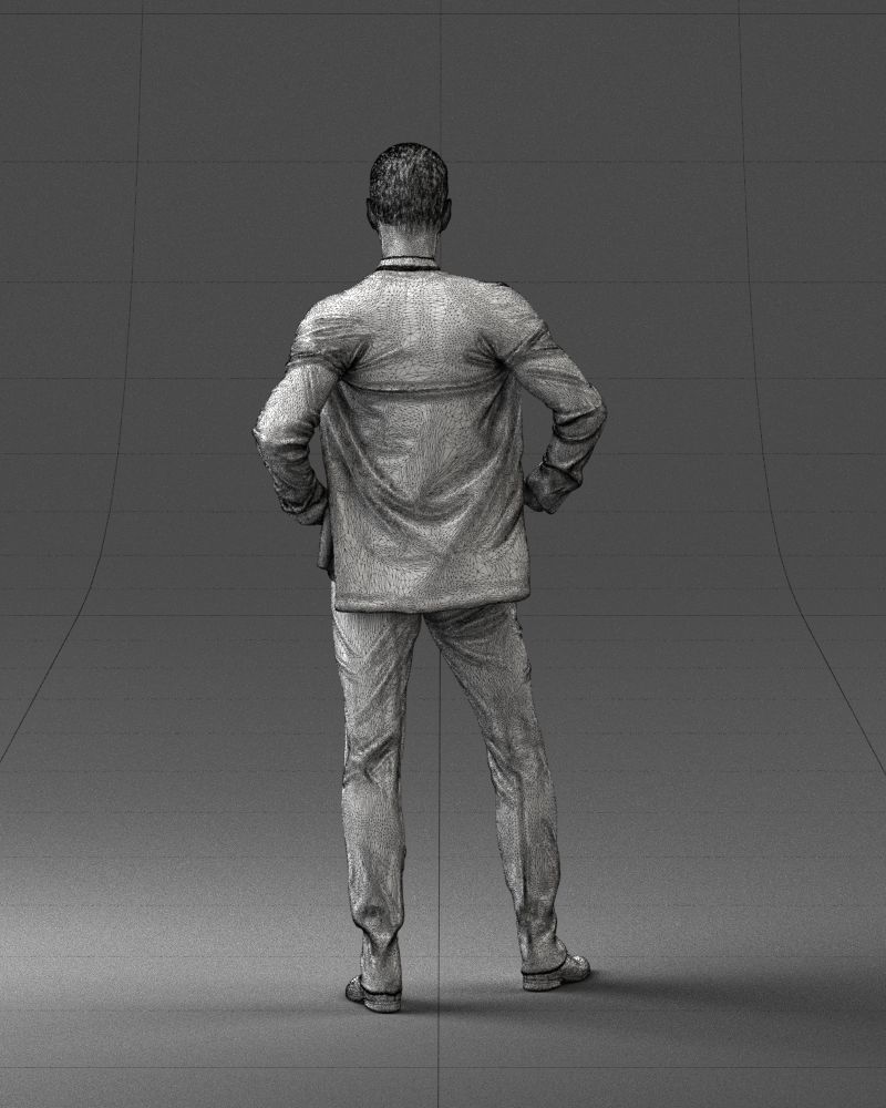 000371 Man in Blue Suit Low-poly 3D model_21