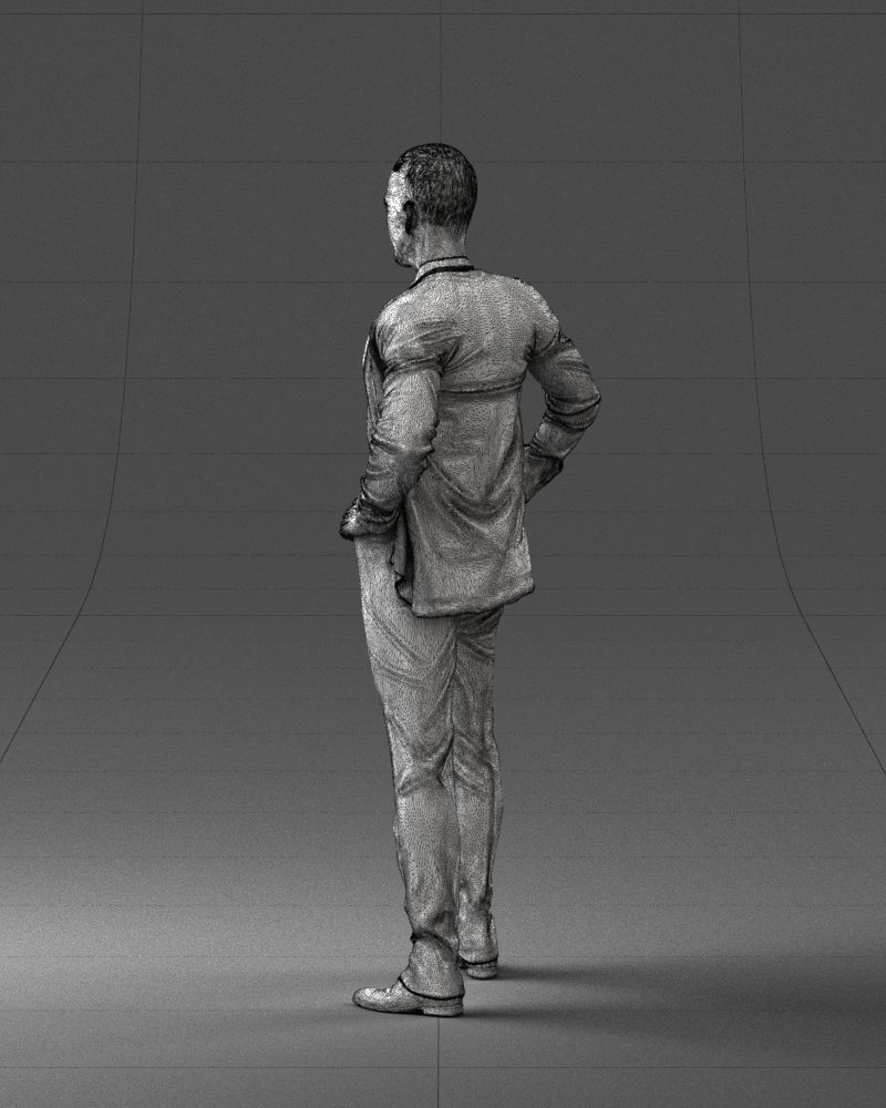 000371 Man in Blue Suit Low-poly 3D model_24