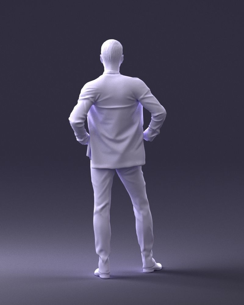 000371 Man in Blue Suit Low-poly 3D model_20
