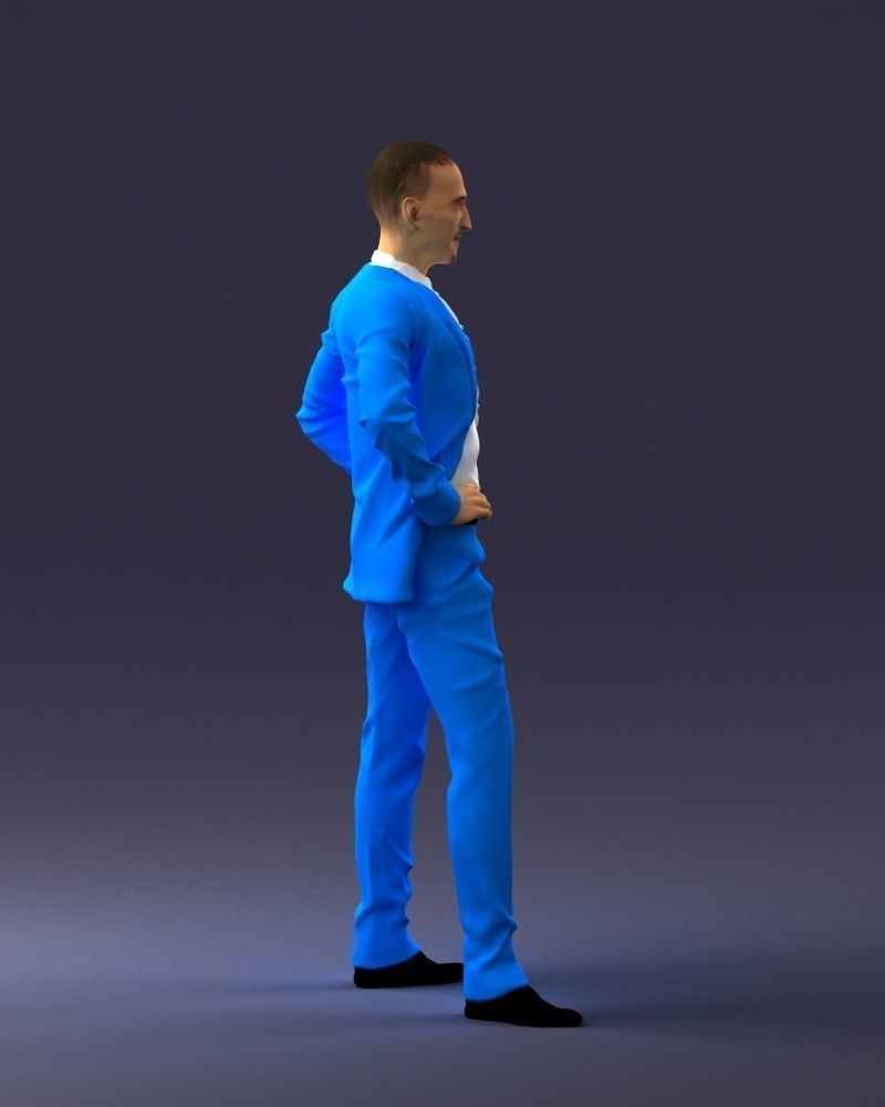 000371 Man in Blue Suit Low-poly 3D model_13