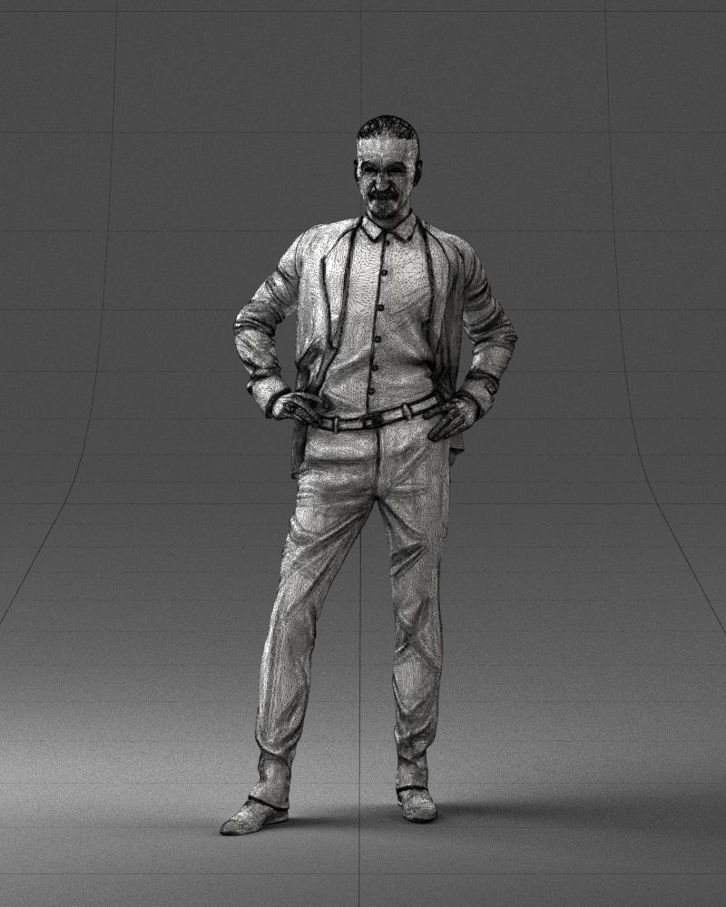 000371 Man in Blue Suit Low-poly 3D model_36