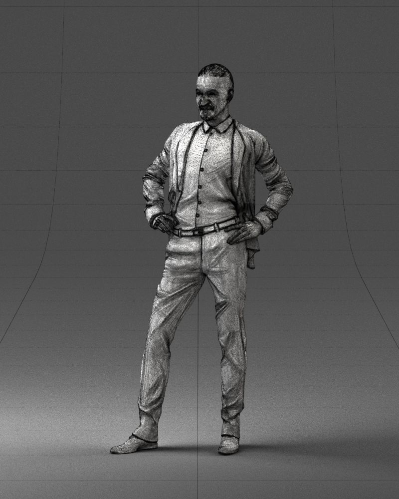 000371 Man in Blue Suit Low-poly 3D model_33