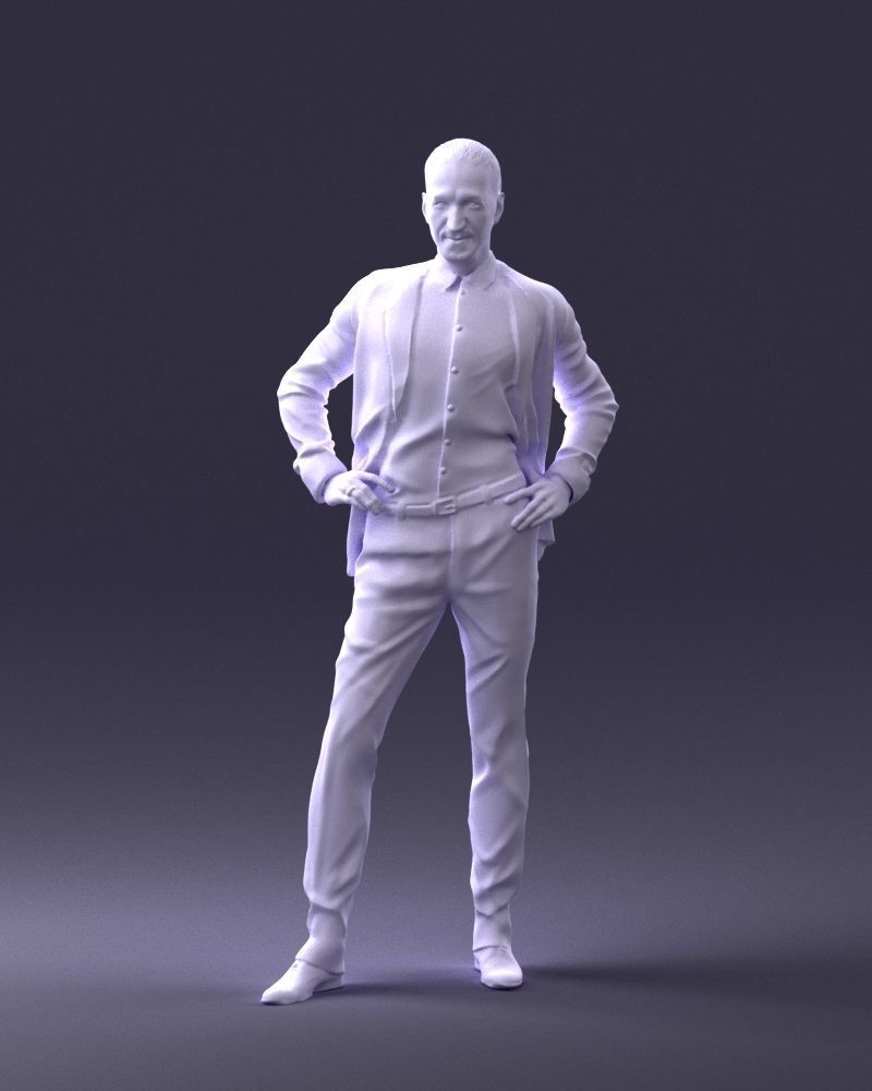 000371 Man in Blue Suit Low-poly 3D model_35