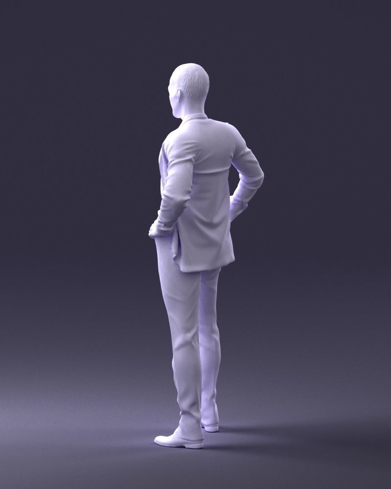 000371 Man in Blue Suit Low-poly 3D model_23