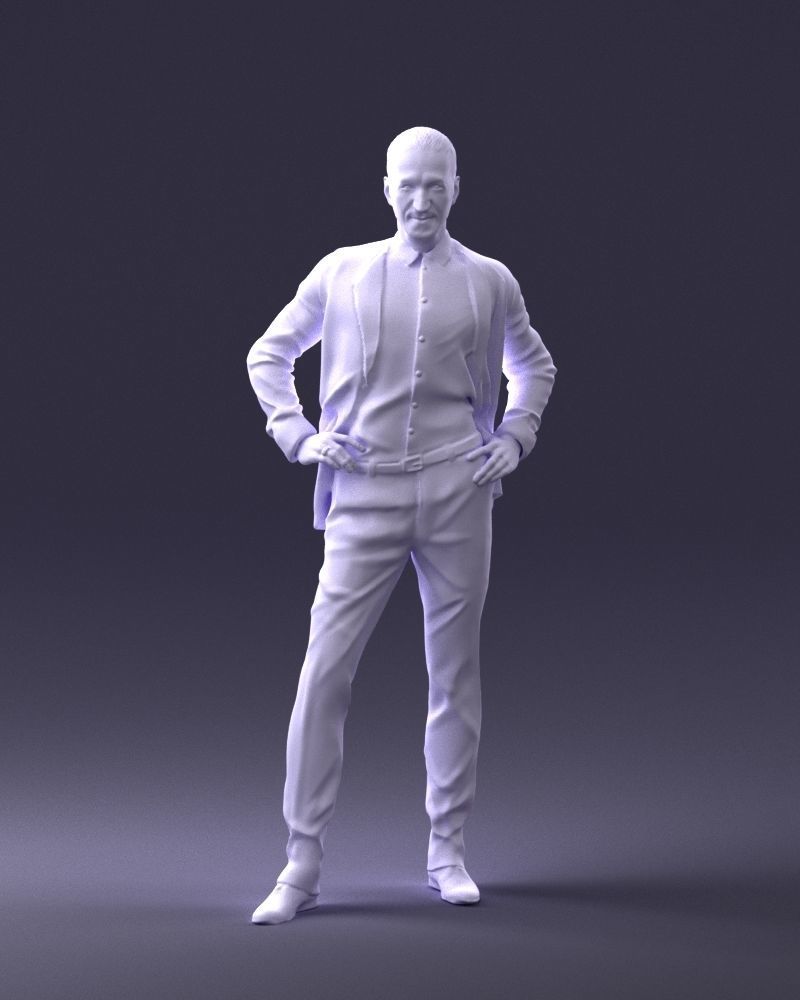 000371 Man in Blue Suit Low-poly 3D model_38