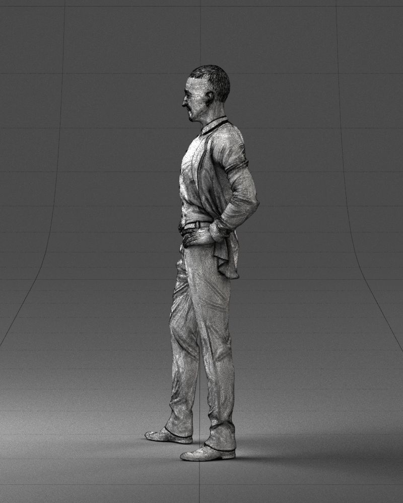 000371 Man in Blue Suit Low-poly 3D model_27