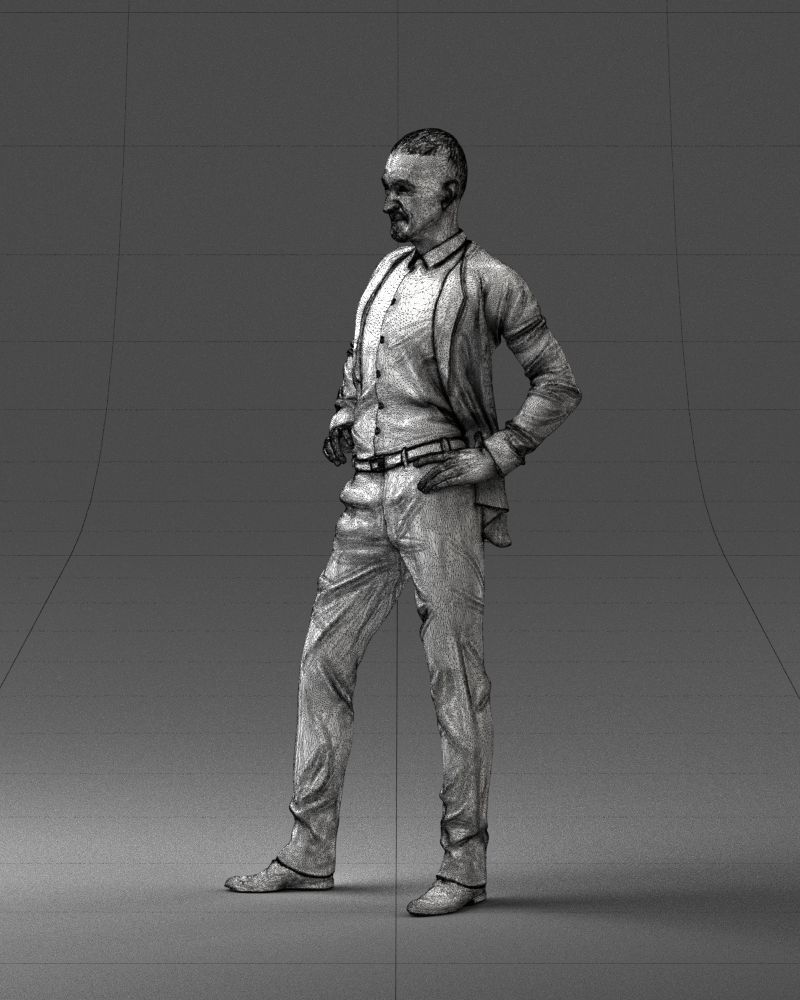 000371 Man in Blue Suit Low-poly 3D model_30