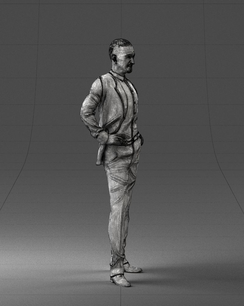 000371 Man in Blue Suit Low-poly 3D model_12