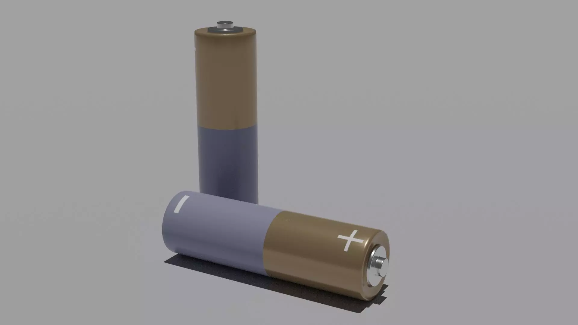 Battery with brown and grey color Low-poly 3D model