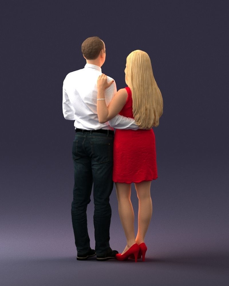 000367 Couple Standing Together 3D model_19